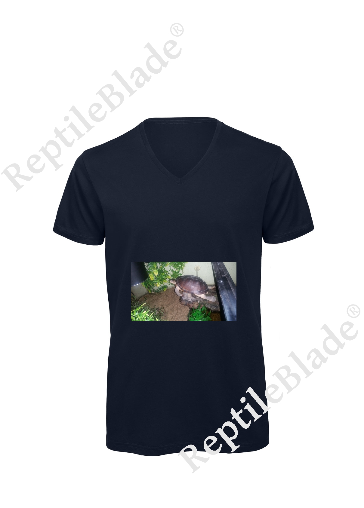 Miniature T-shirt homme col v "Lilo tortues"