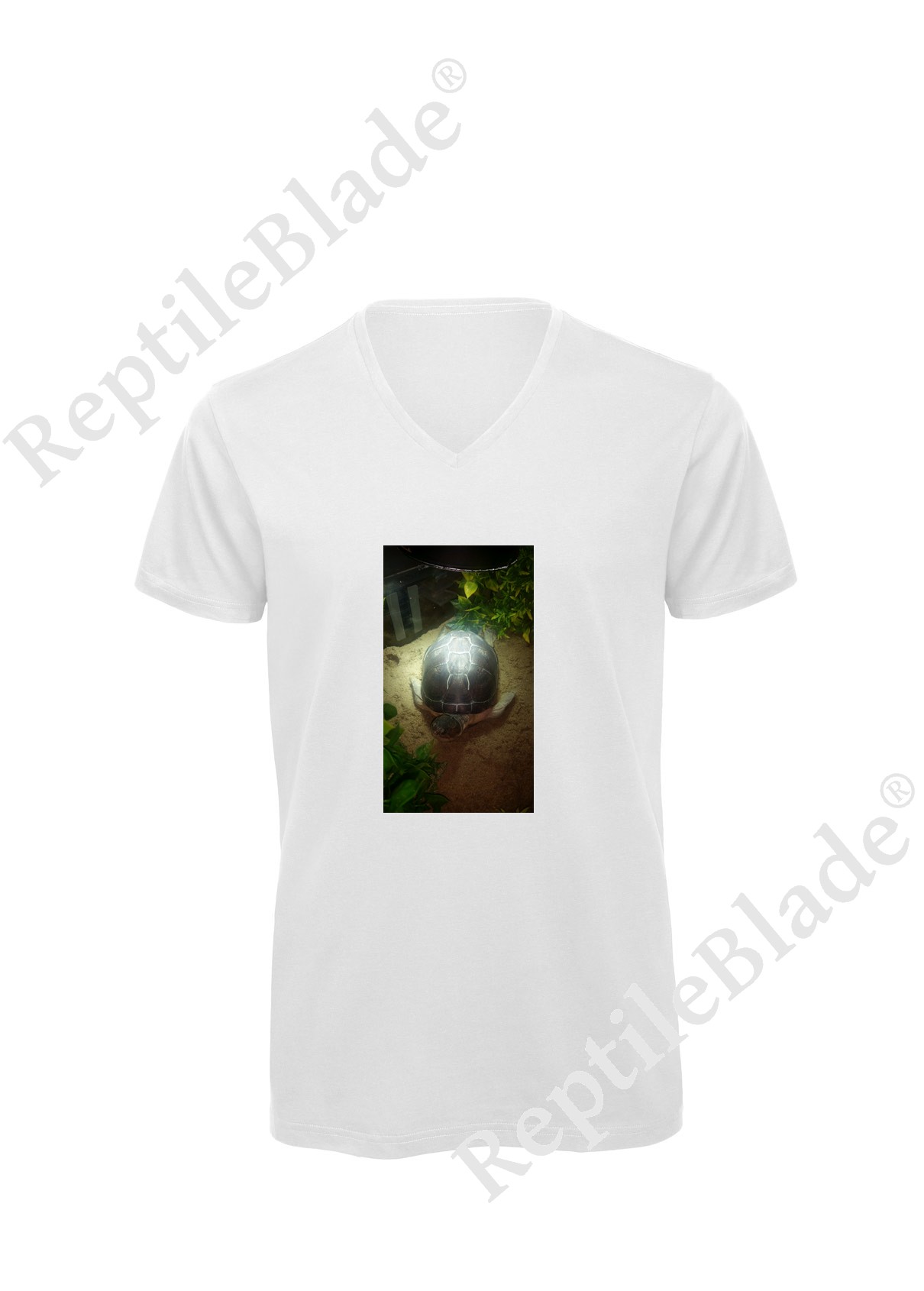 Miniature T-shirt homme col v "Lilo tortues"