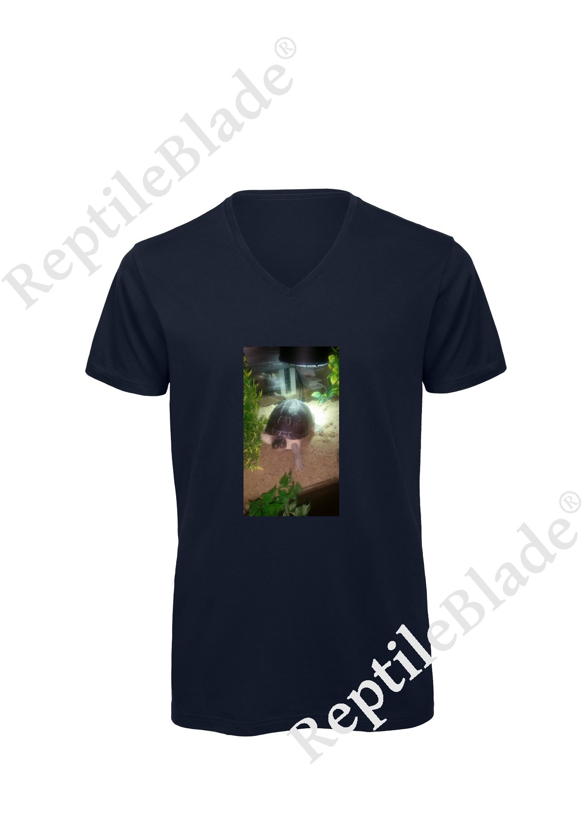 Miniature T-shirt homme col v "Lilo tortues"