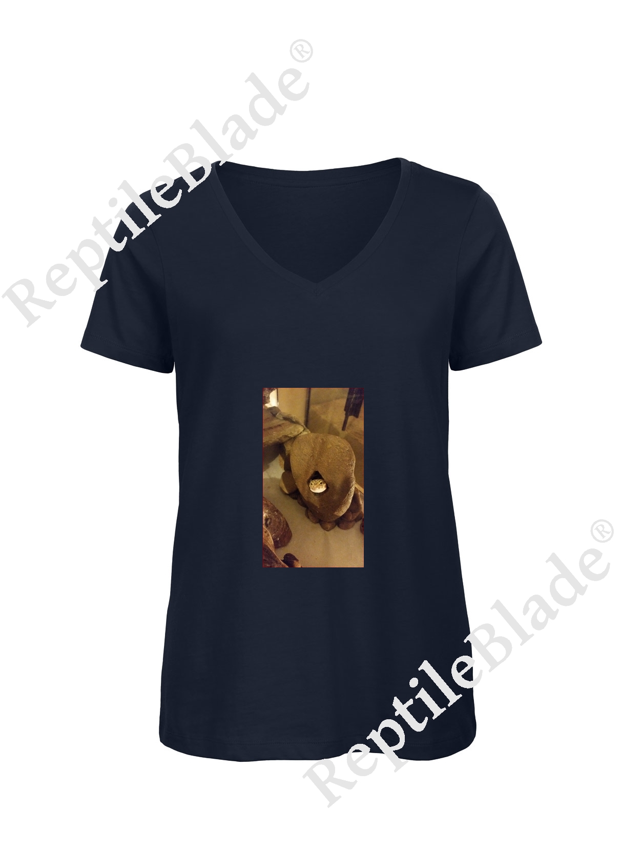 Miniature T-shirt femme col v "Lilo tortues"