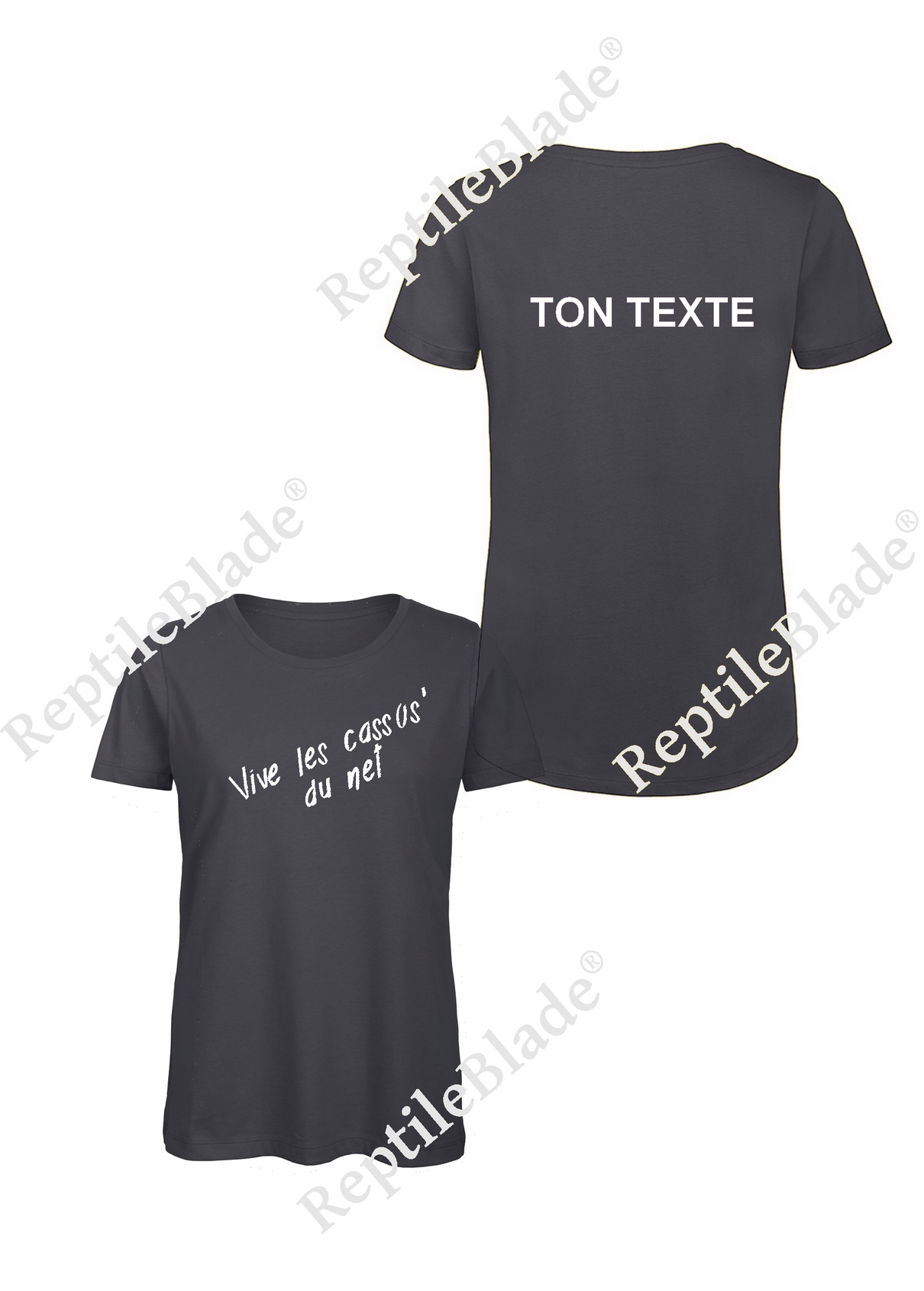 Miniature T-shirt femme "Vive les cassos' du net" (avec ton texte au dos)