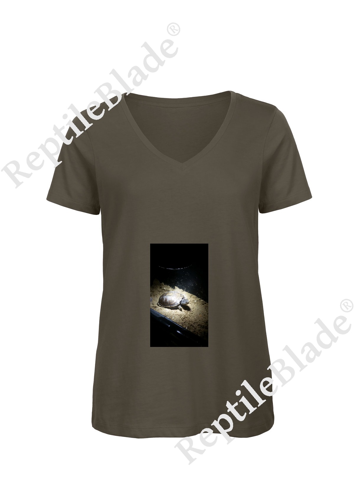 Miniature T-shirt femme col v "Lilo tortues"