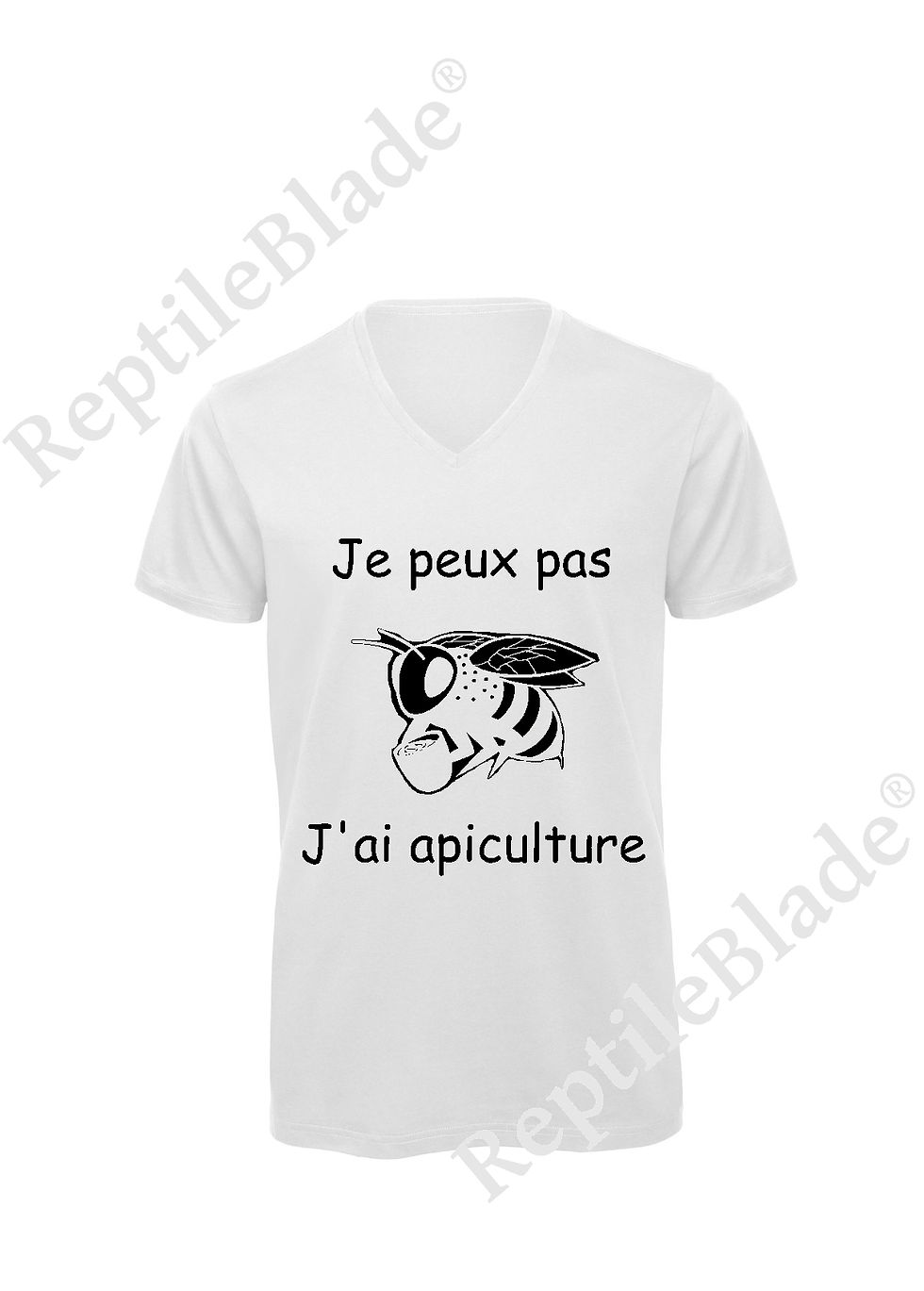 섬네일: T-shirt homme col v "Je peux pas j'ai apiculture"