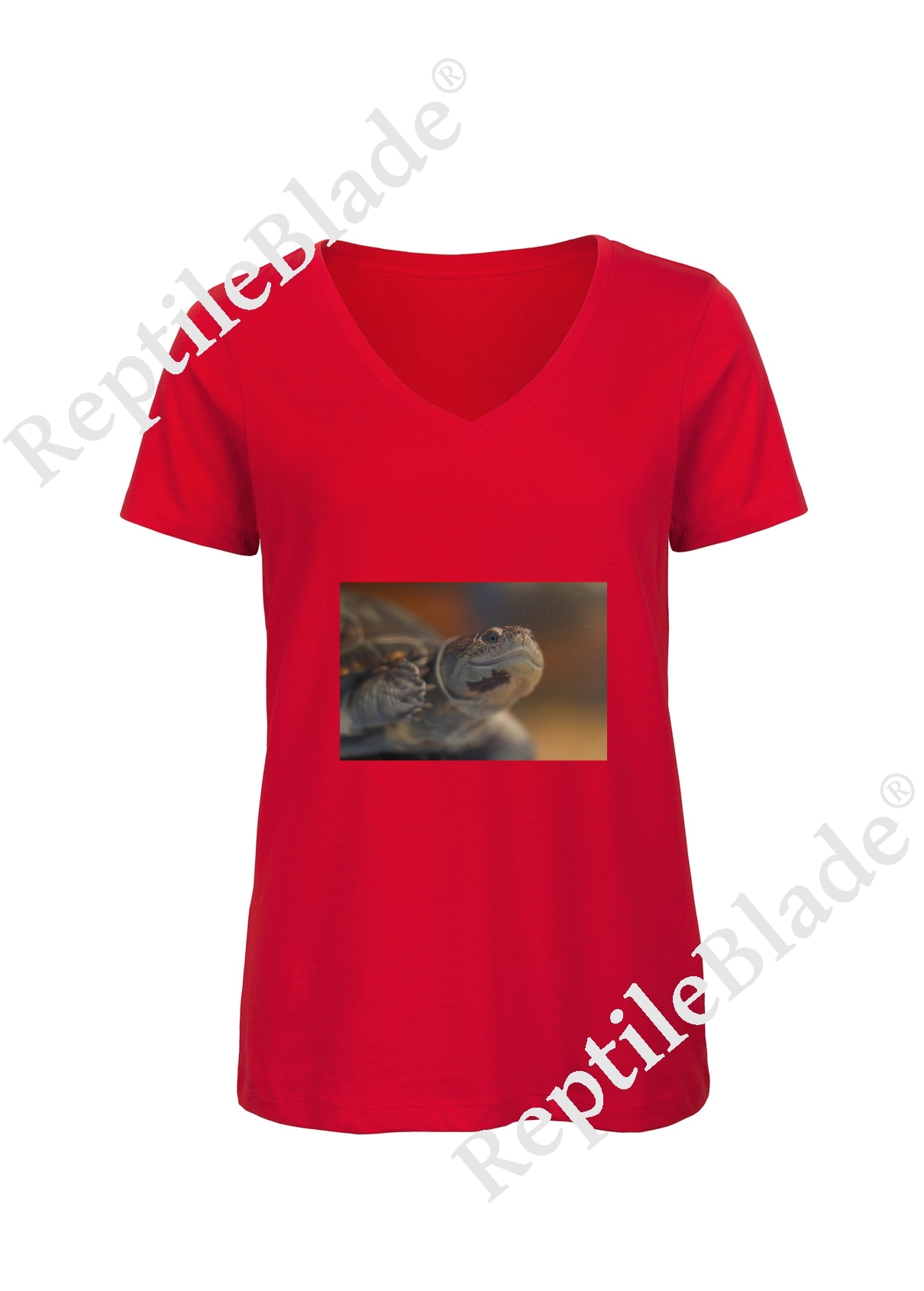 Miniature T-shirt femme col v "Lilo Tortues"