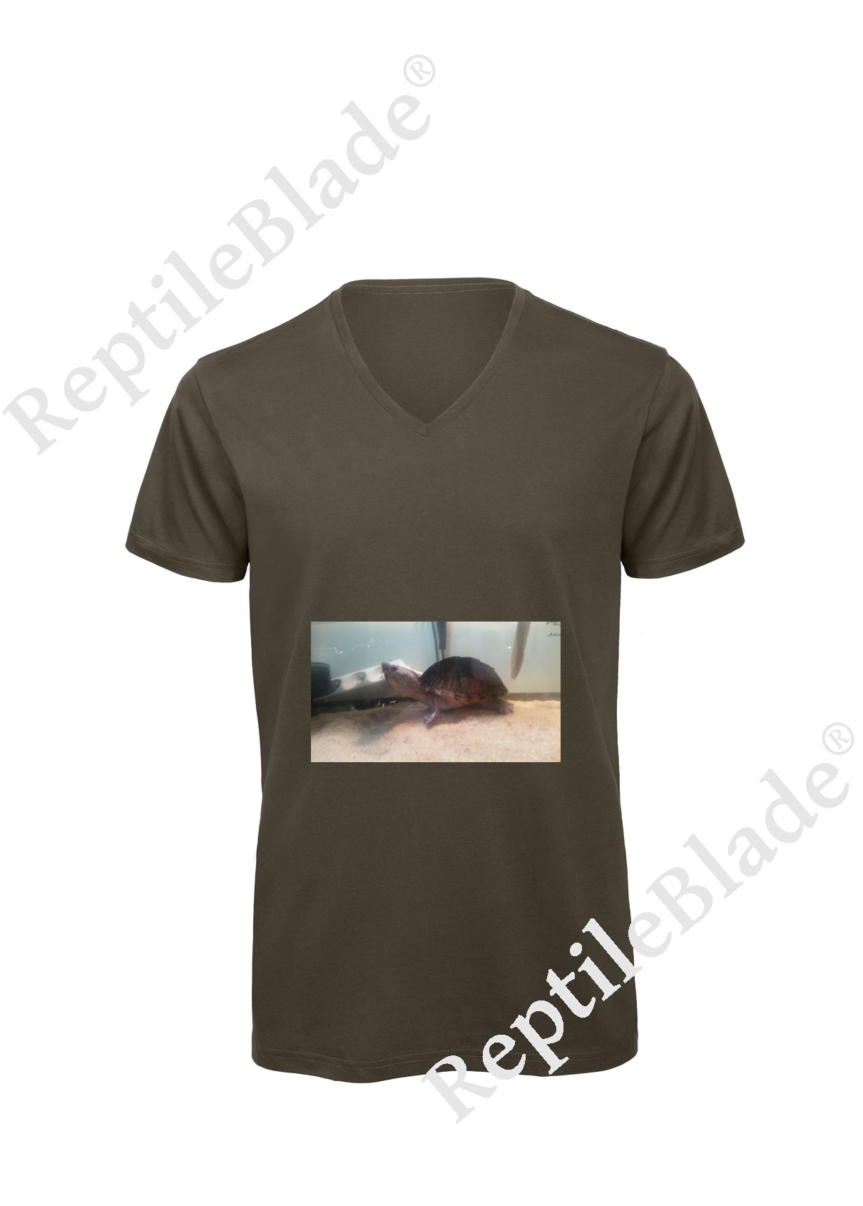 Miniature T-shirt homme col v "Lilo tortues"