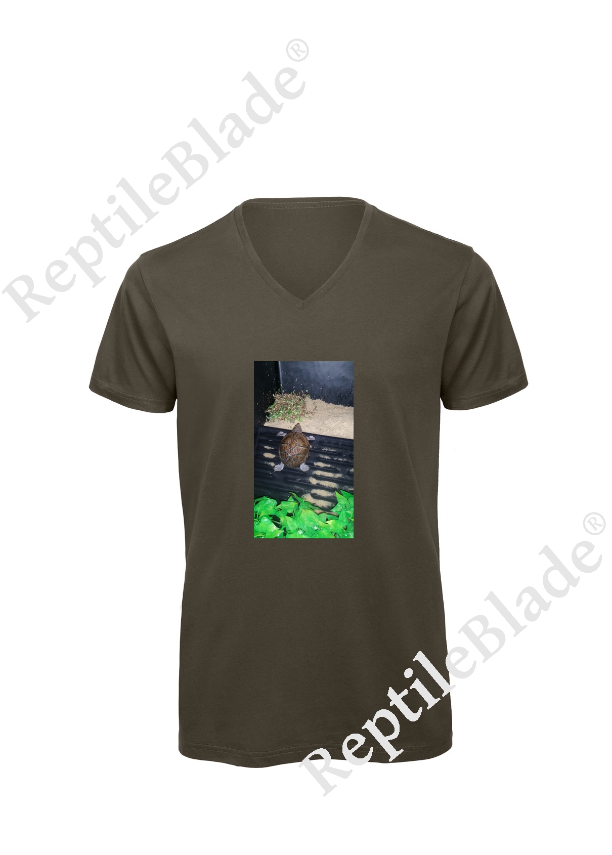 Miniature T-shirt homme col v "Lilo tortues"