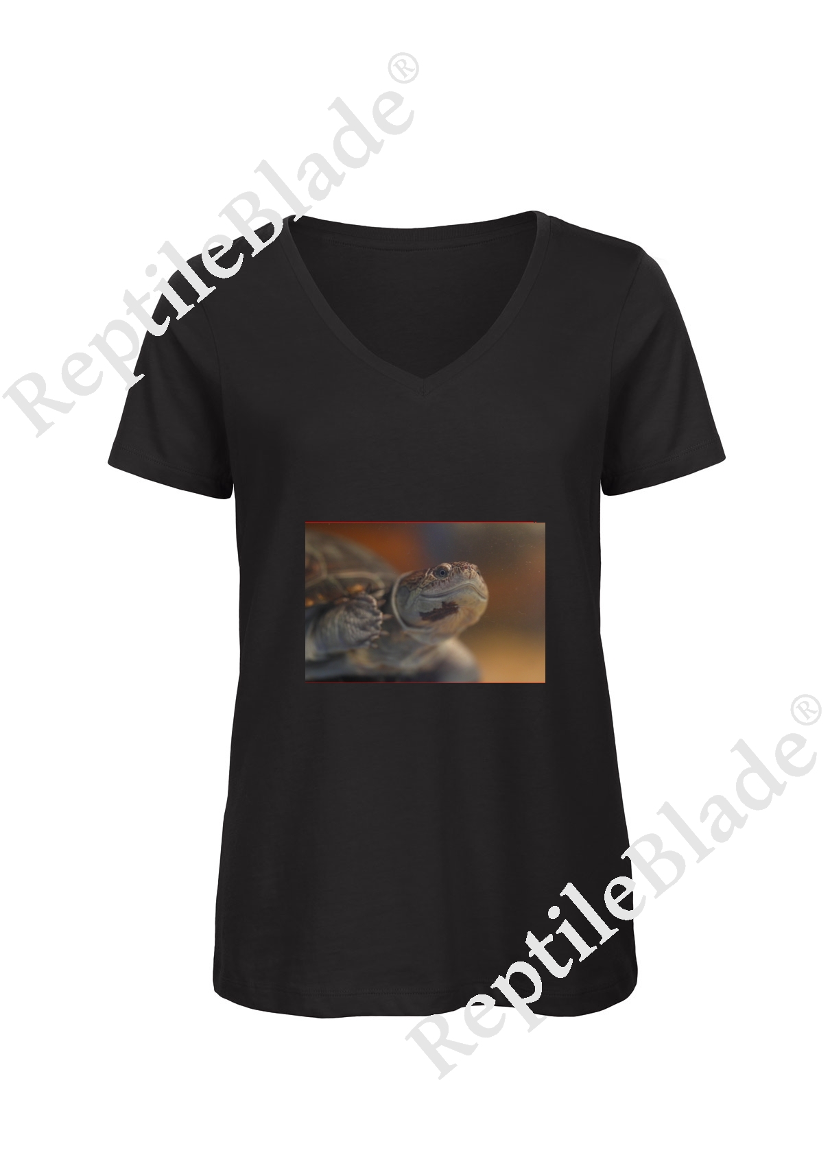 Miniature T-shirt femme col v "Lilo Tortues"