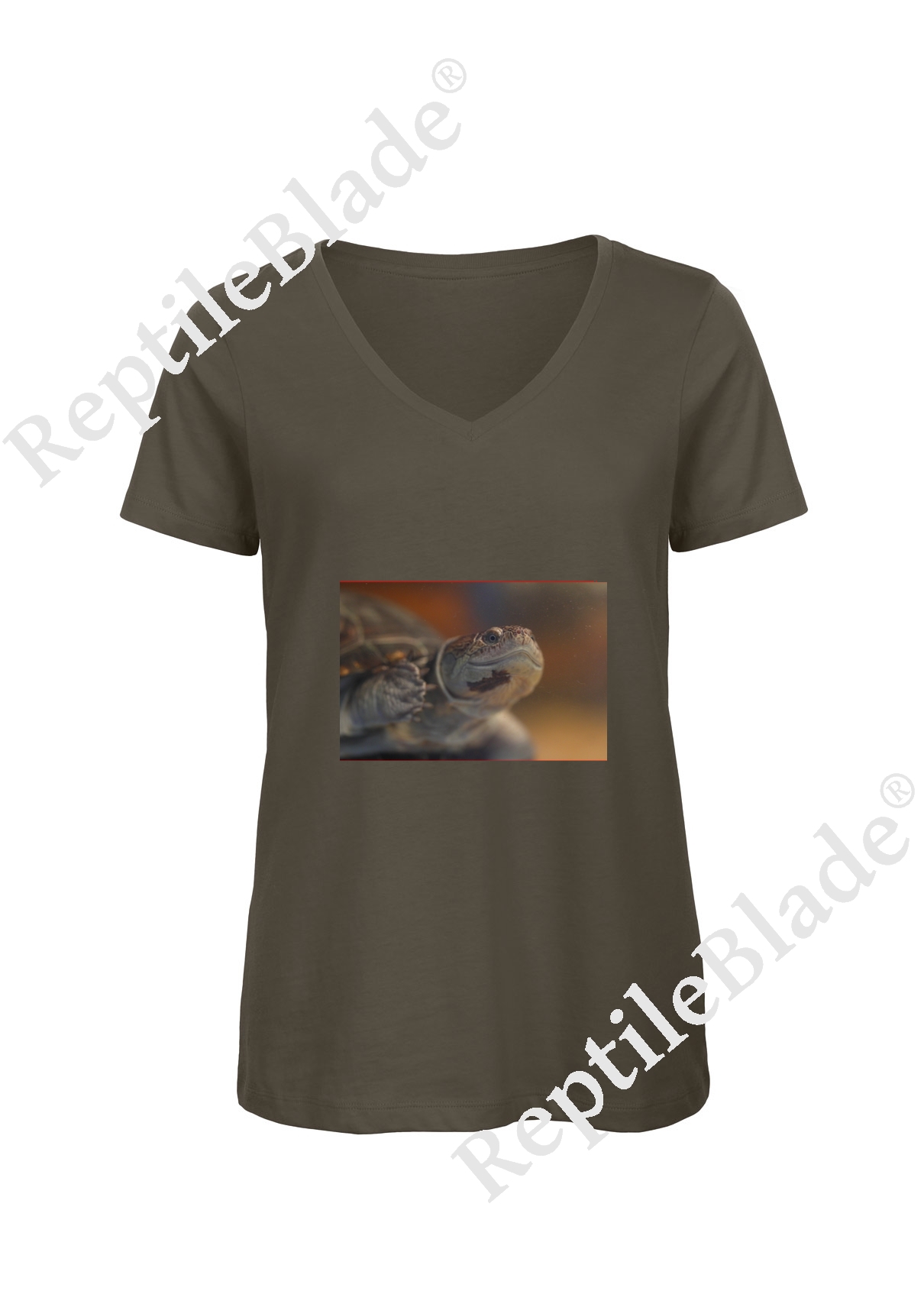 Miniature T-shirt femme col v "Lilo Tortues"