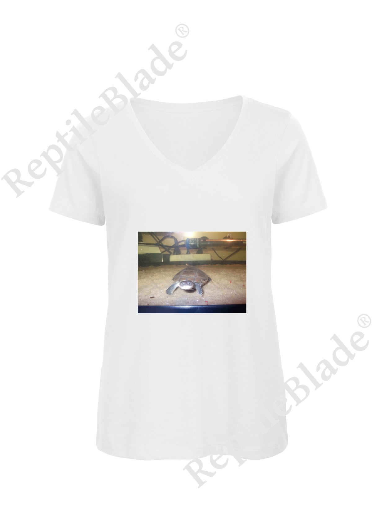 Miniature T-shirt femme col v "Lilo tortues"