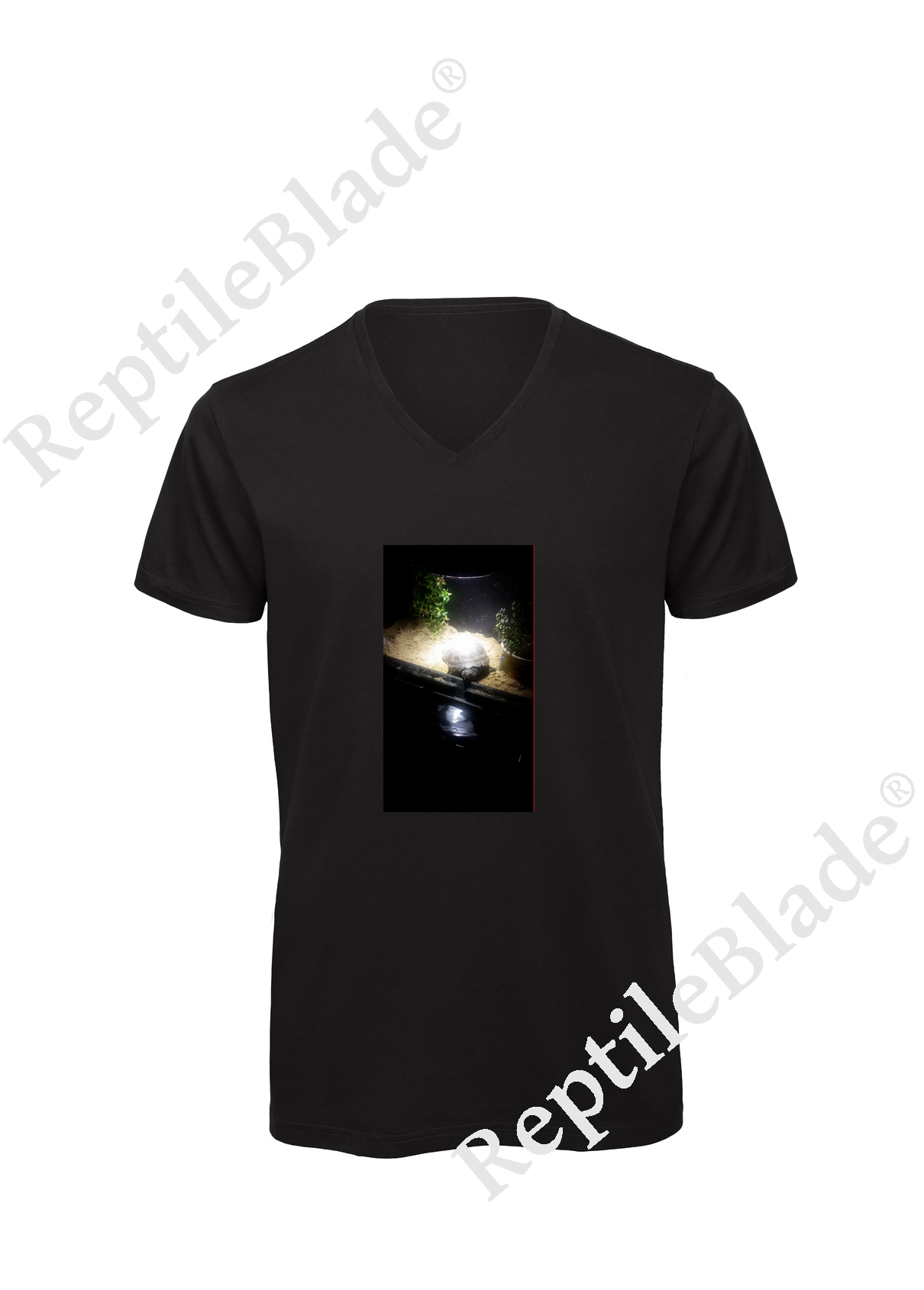 Miniature T-shirt homme col v "Lilo tortues"