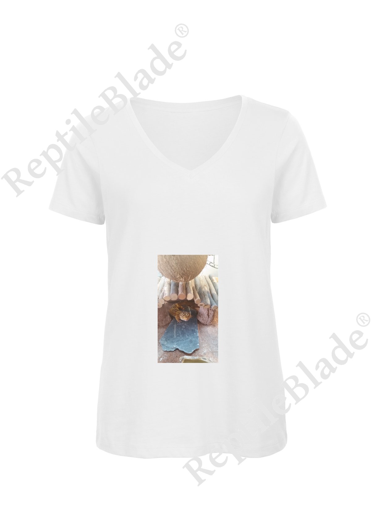 Miniature T-shirt femme col v "Lilo tortues"