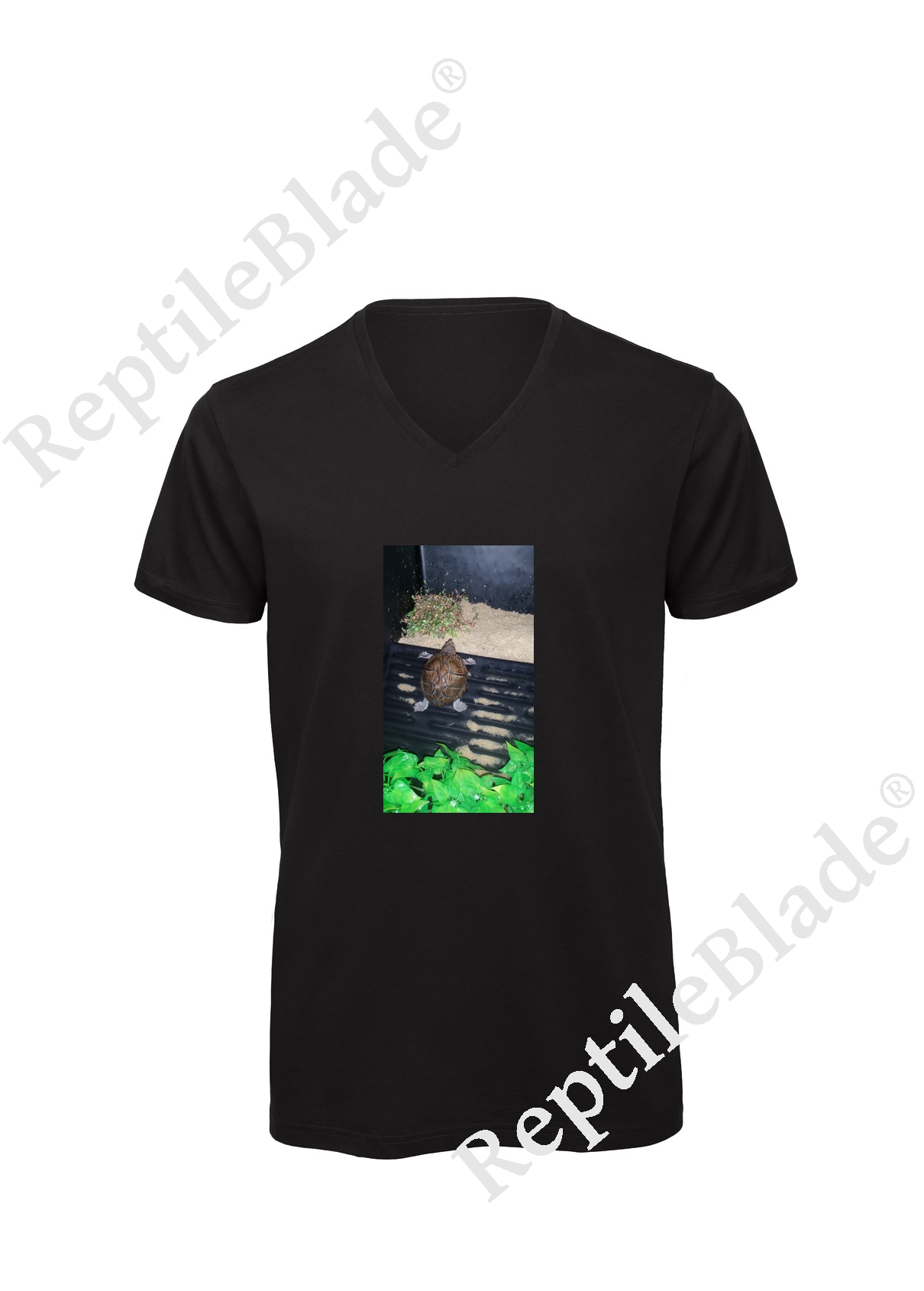 Miniature T-shirt homme col v "Lilo tortues"