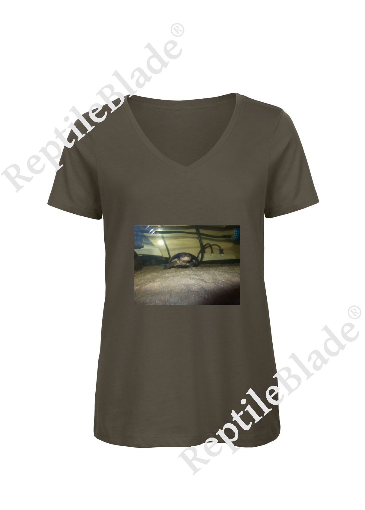 Miniature T-shirt femme col v "Lilo tortues"