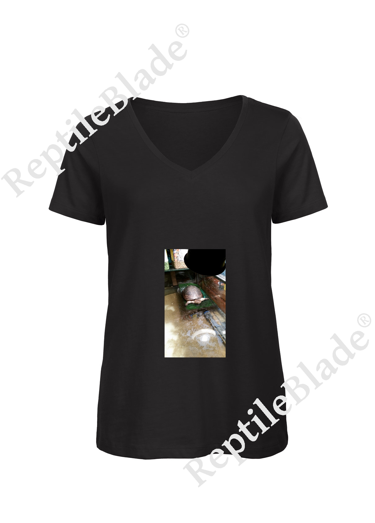 Miniature T-shirt femme col v "Lilo tortues"