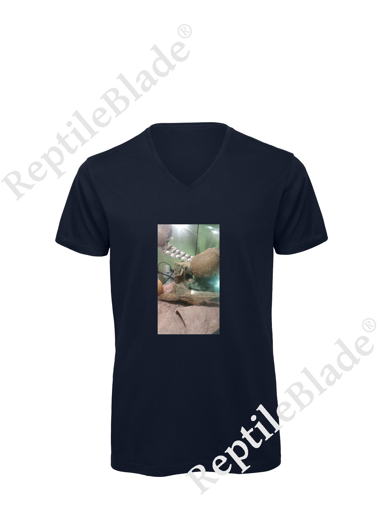 Miniature T-shirt homme col v "Lilo tortues"