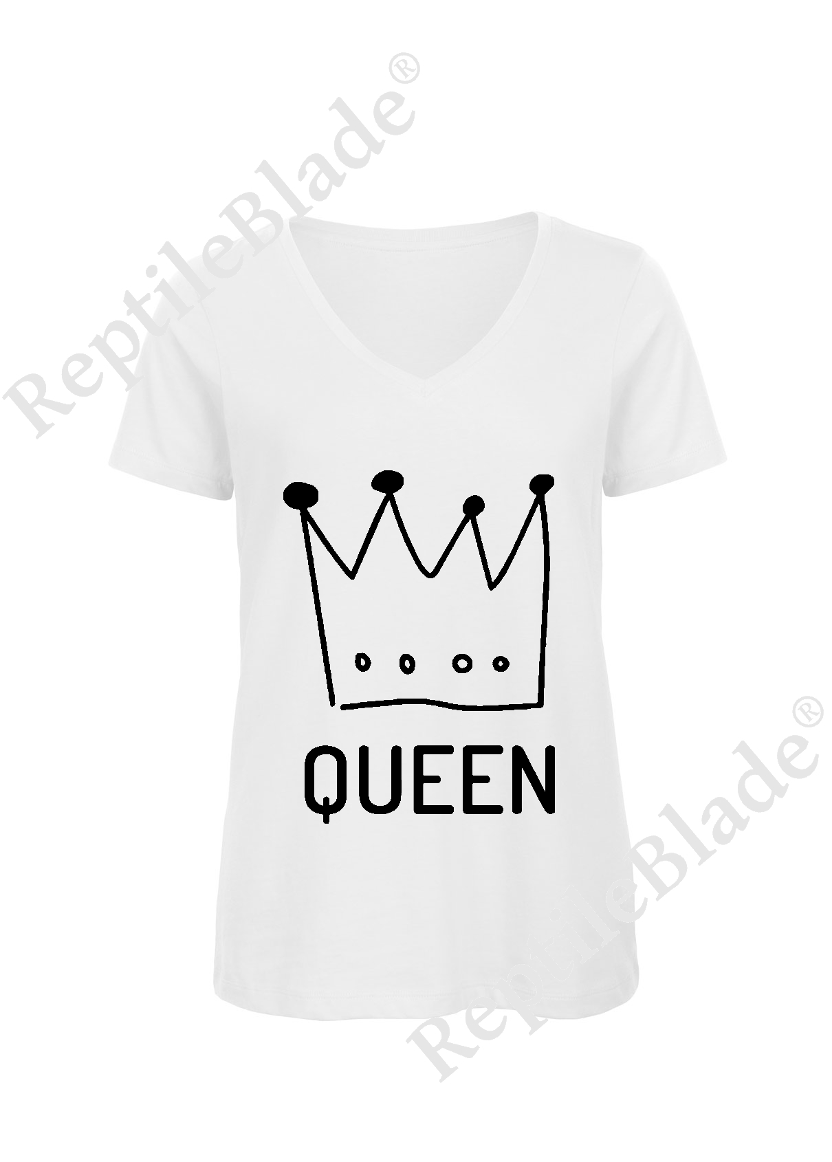 Miniature T-shirt femme col v "queen"