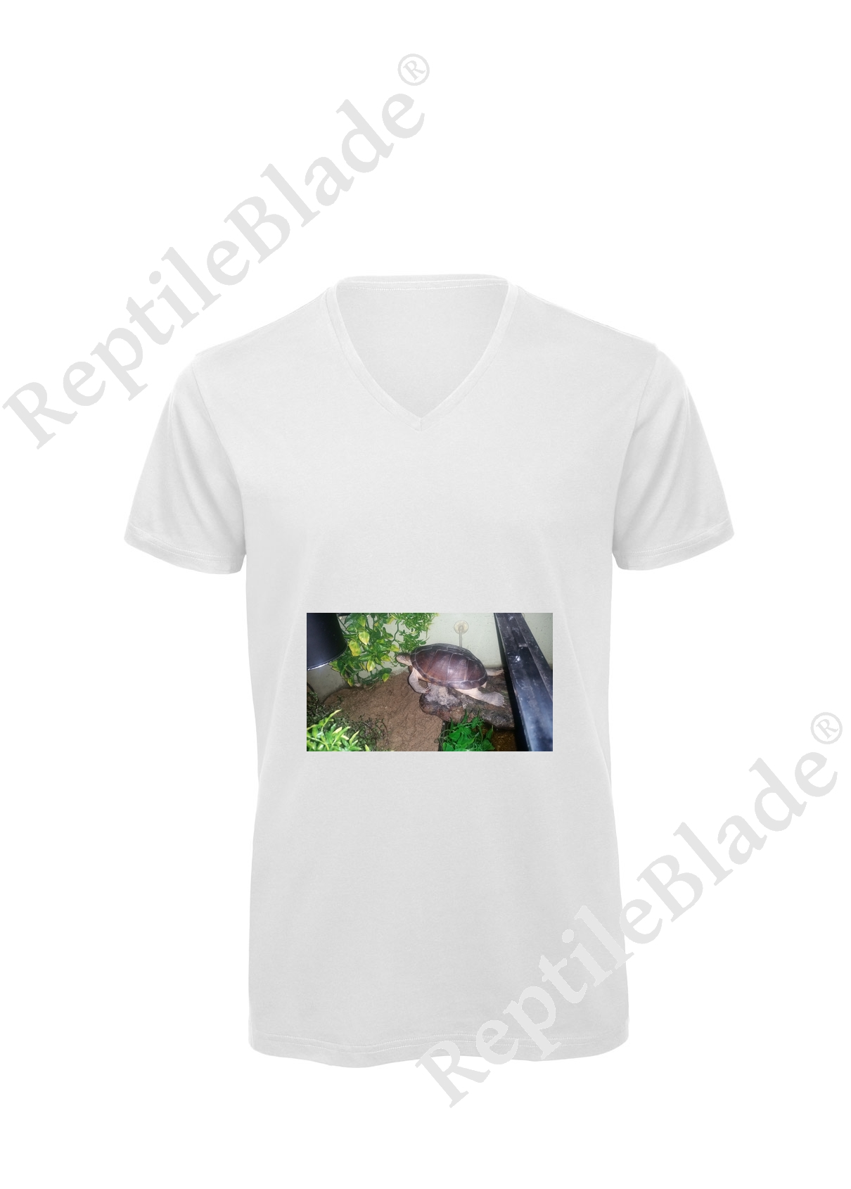 Miniature T-shirt homme col v "Lilo tortues"