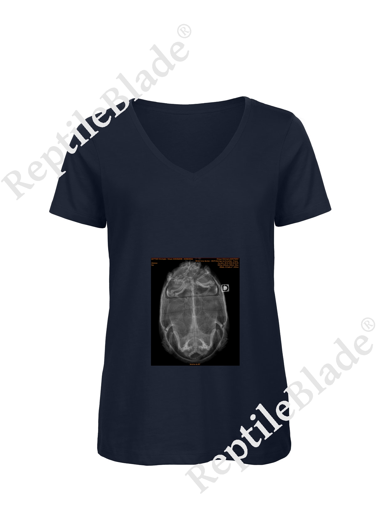 Miniature T-shirt femme col v "Lilo tortues"