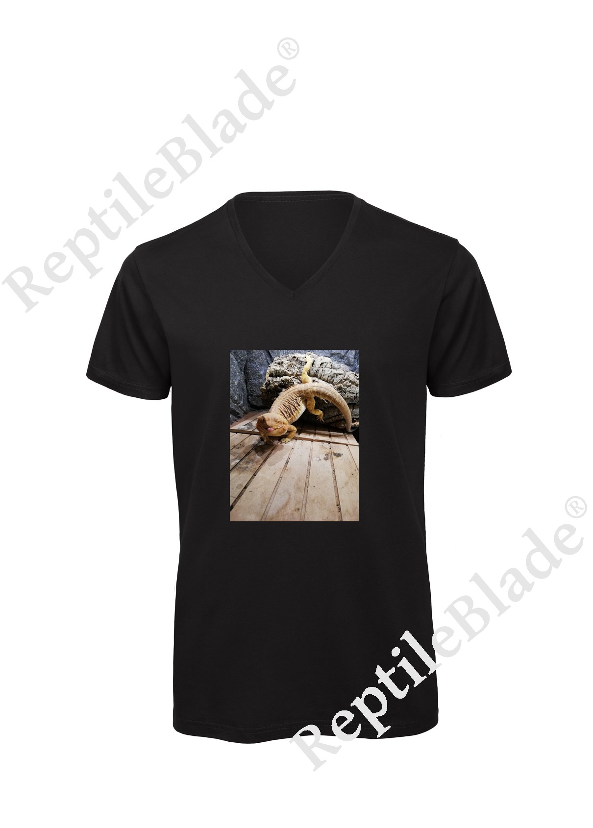 Miniature T-shirt homme col v "Lilo tortues"