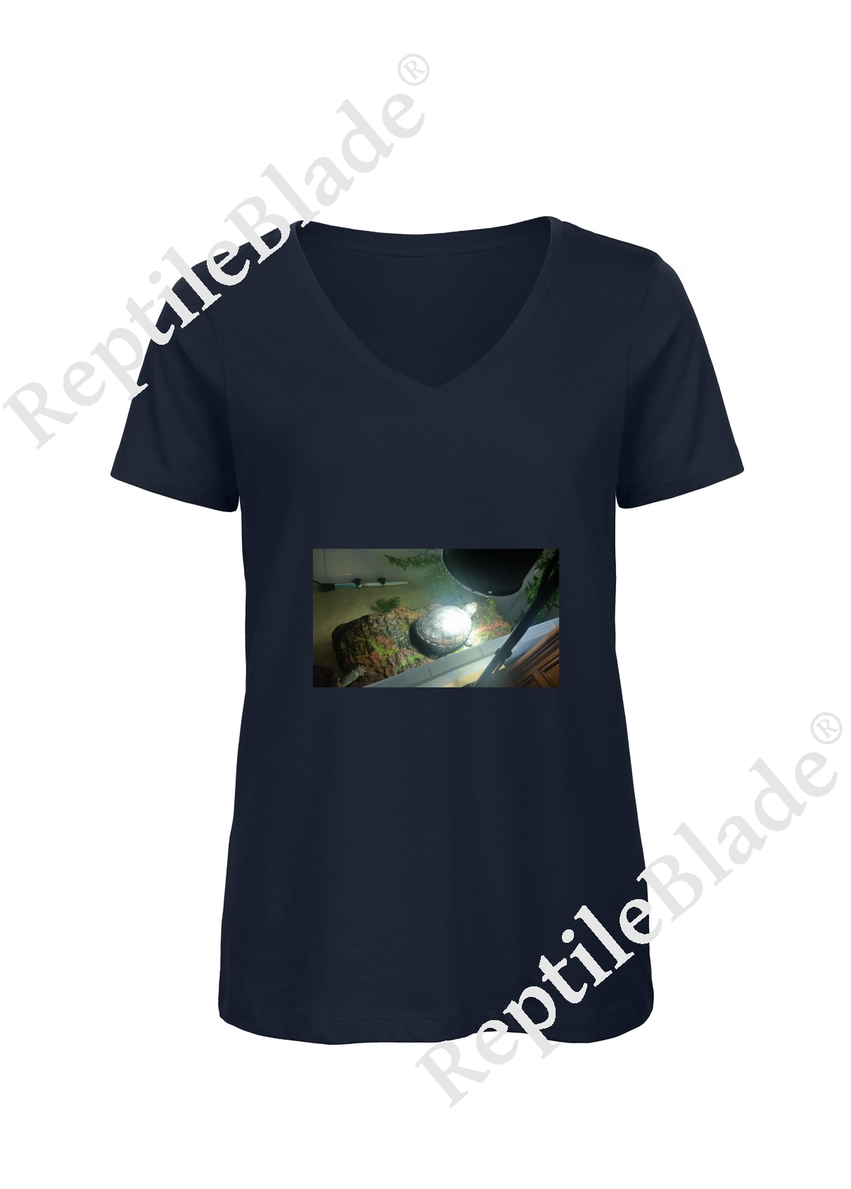 Miniature T-shirt femme col v "Lilo tortues"