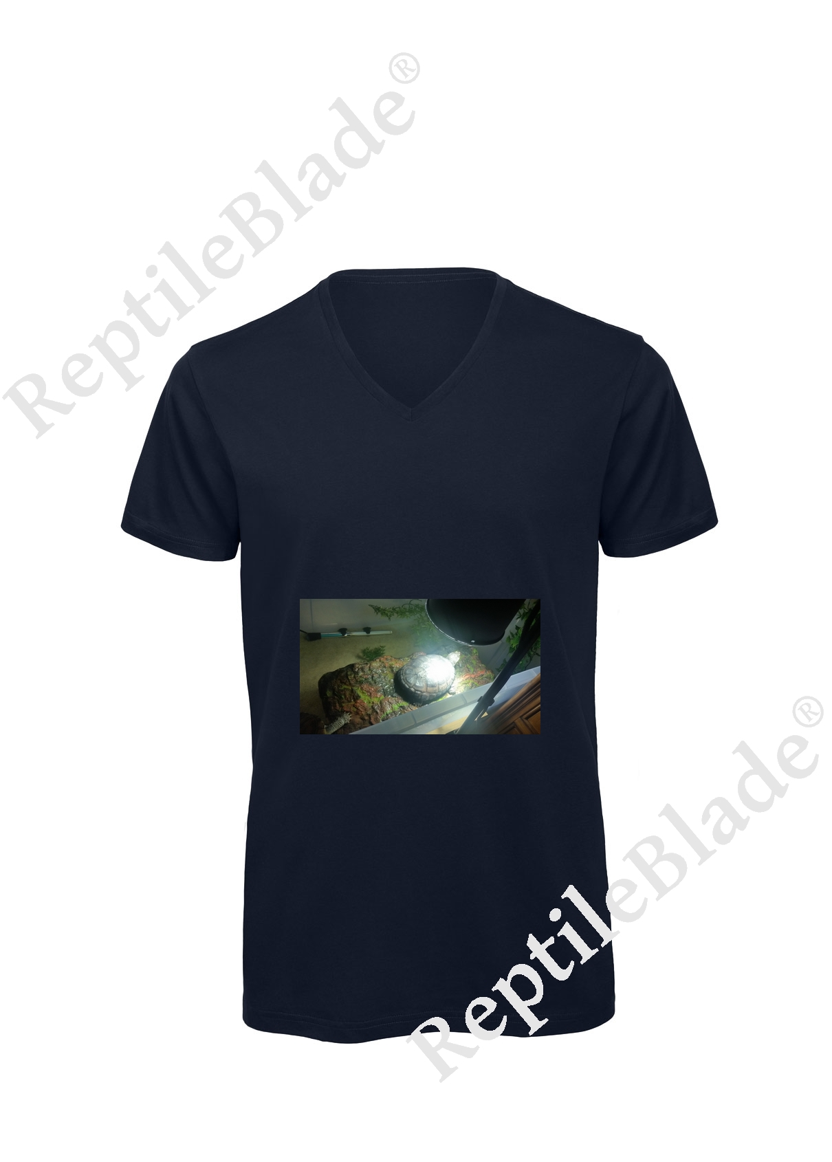 Miniature T-shirt homme col v "Lilo tortues"