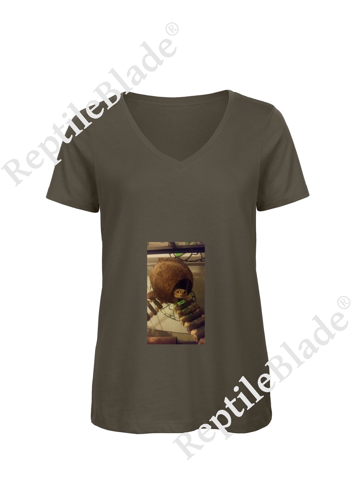 Miniature T-shirt femme col v "Lilo tortues"