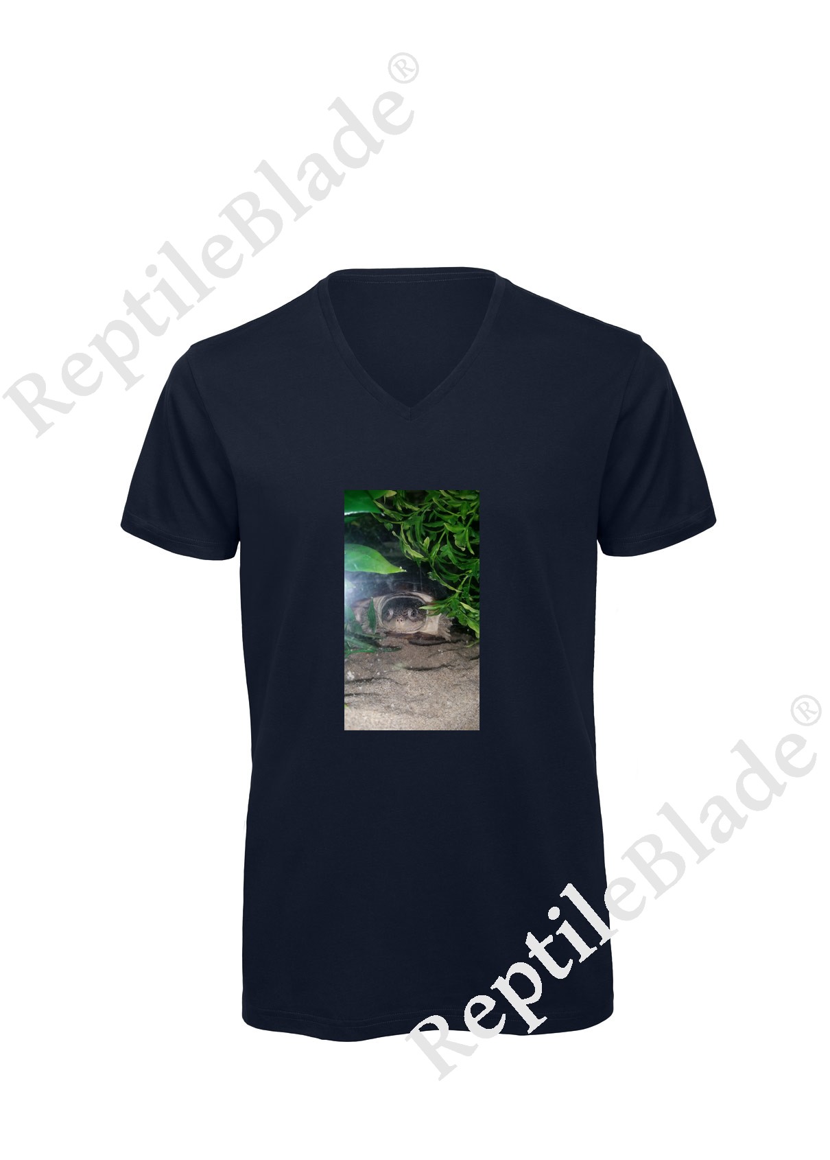 Miniature T-shirt homme col v "Lilo tortues"