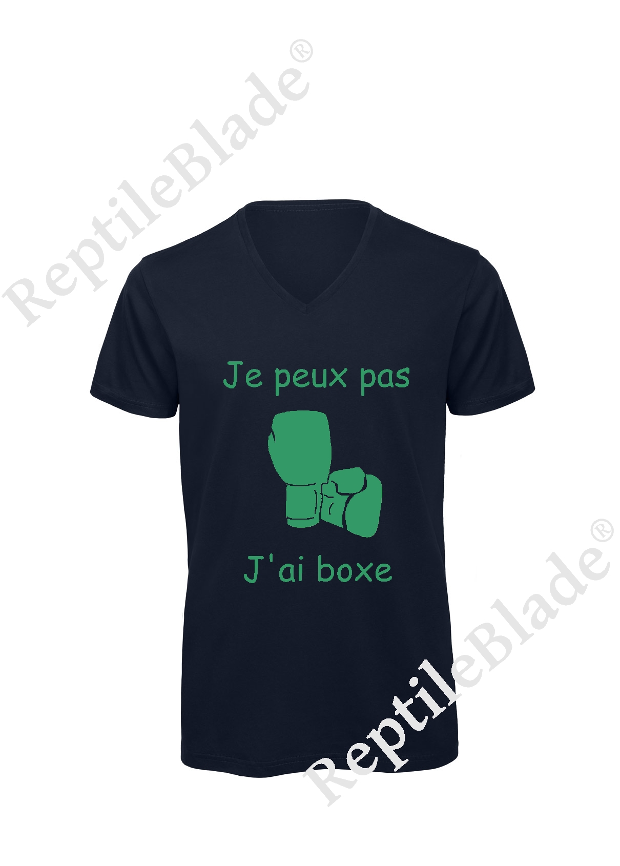 Miniature T-shirt homme col v "Je peux pas j'ai boxe"