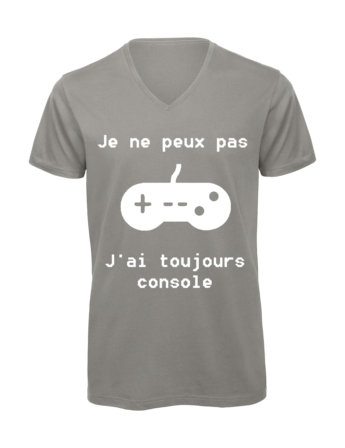 Miniature T-shirt homme col v "Je peux pas j'ai toujours console"