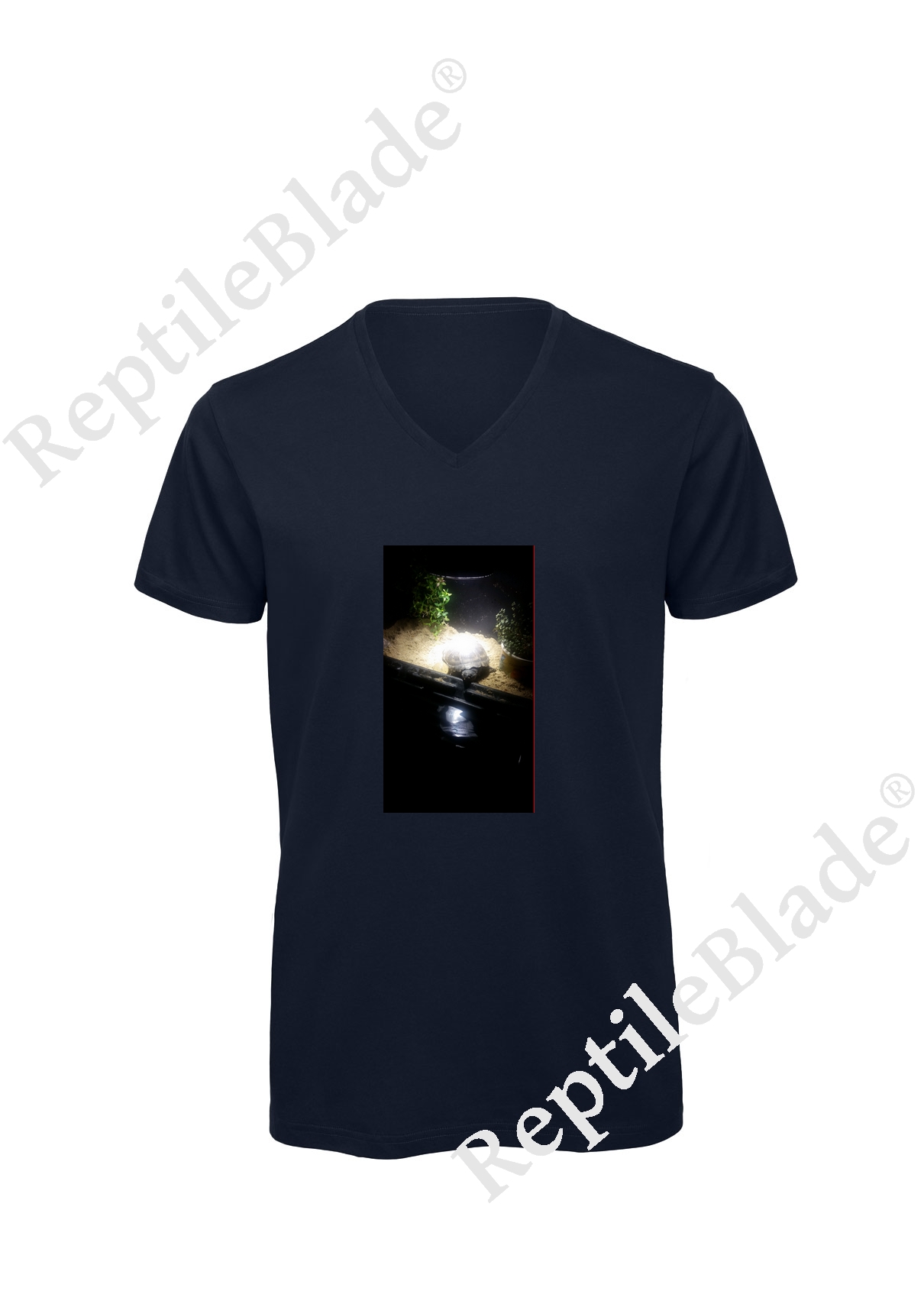 Miniature T-shirt homme col v "Lilo tortues"