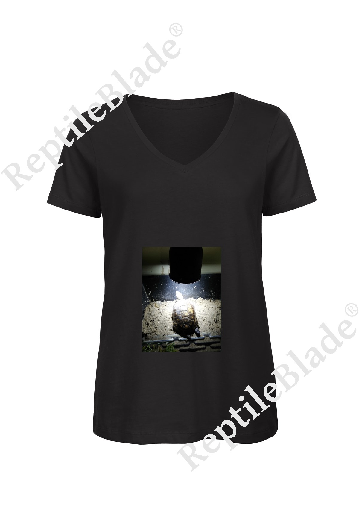 Miniature T-shirt femme col v "Lilo tortues"