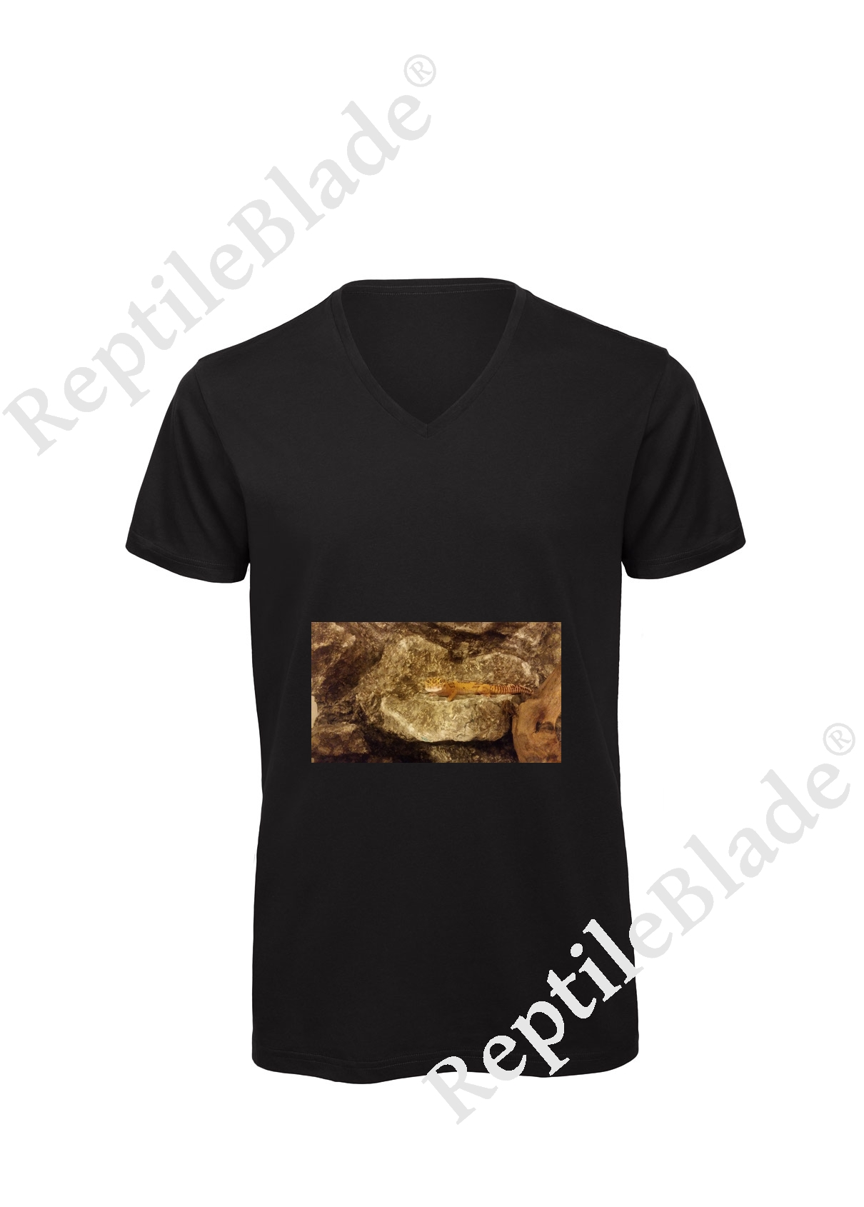 Miniature T-shirt homme col v "Lilo tortues"