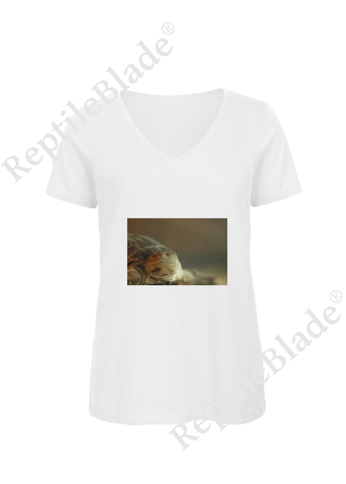 Miniature T-shirt femme col v "Lilo tortues"