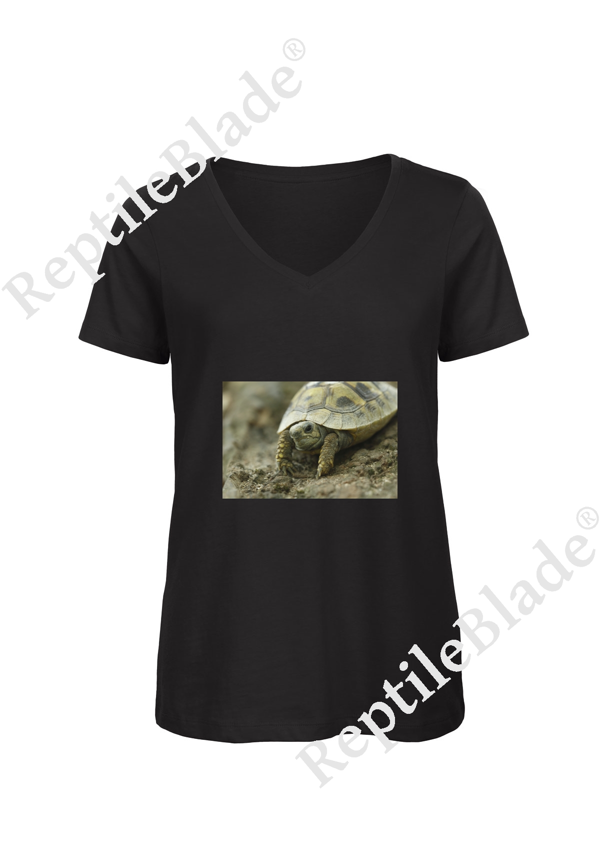 Miniature T-shirt femme col v "Lilo tortues"