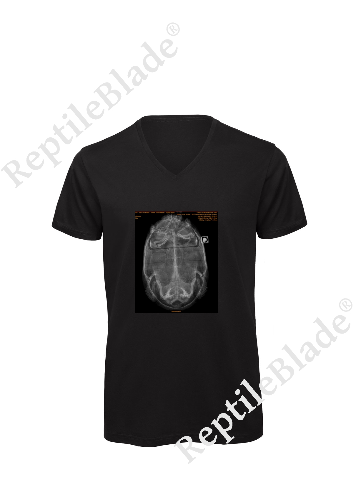 Miniature T-shirt homme col v "Lilo tortues"