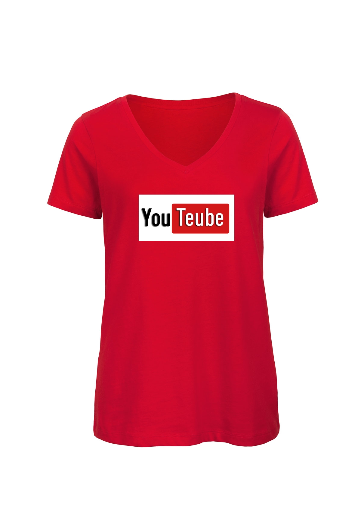 Miniature T-shirt femme col v "youteube"
