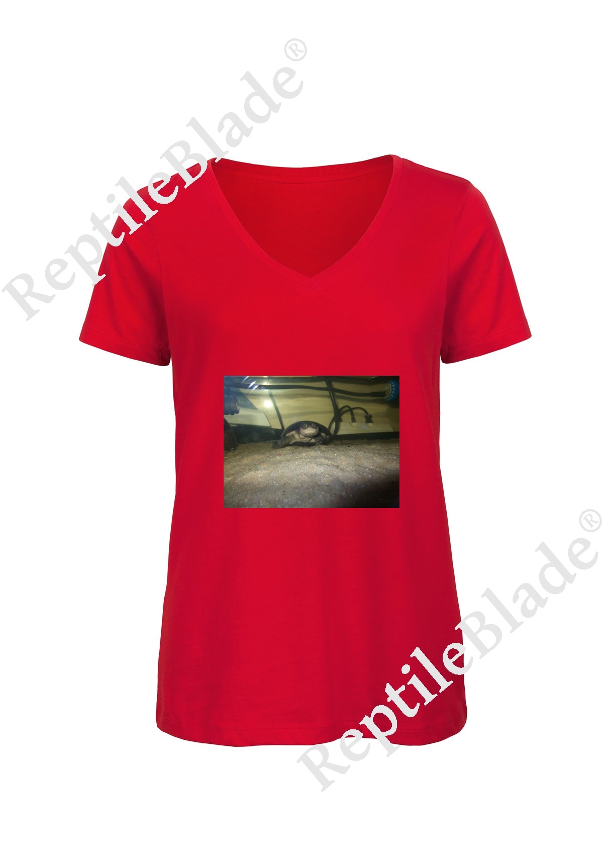 Miniature T-shirt femme col v "Lilo tortues"