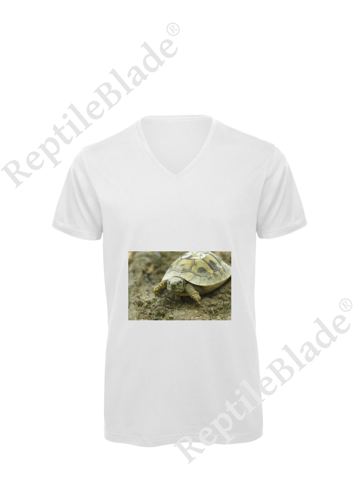 Miniature T-shirt homme col v "Lilo tortues"