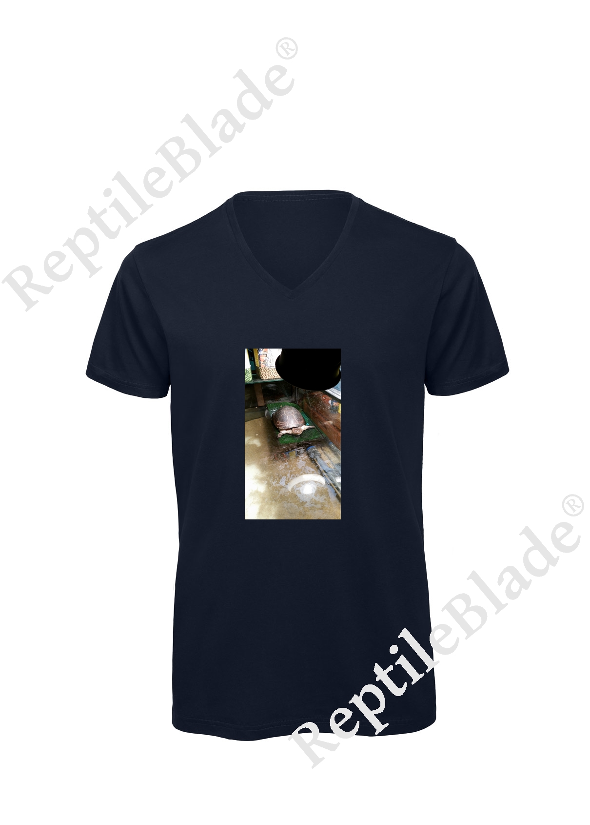 Miniature T-shirt homme col v "Lilo tortues"