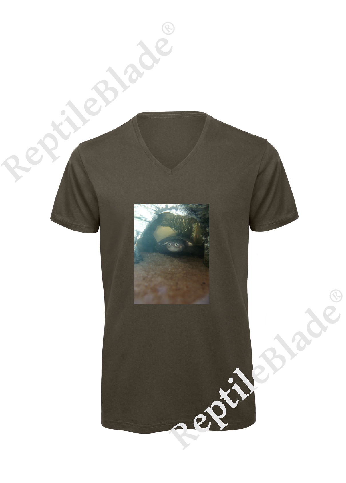 Miniature T-shirt homme col v "Lilo tortues"