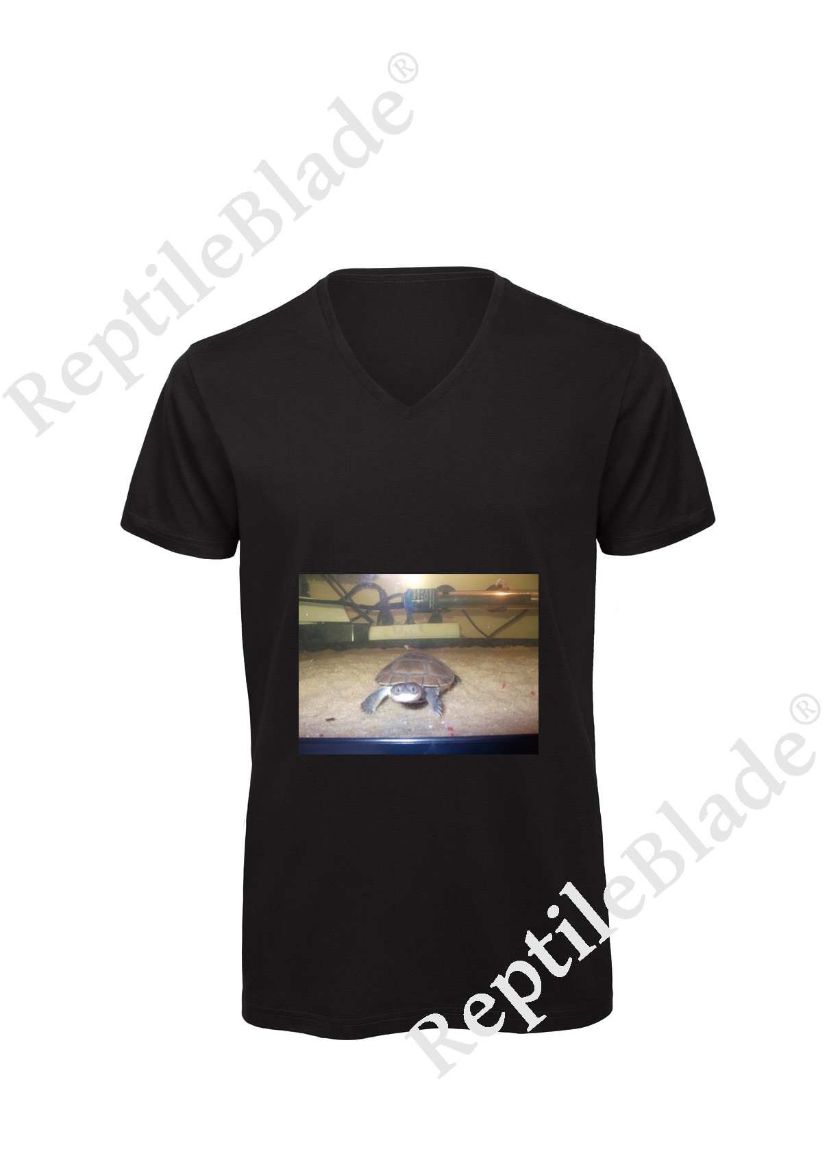 Miniature T-shirt homme col v "Lilo tortues"