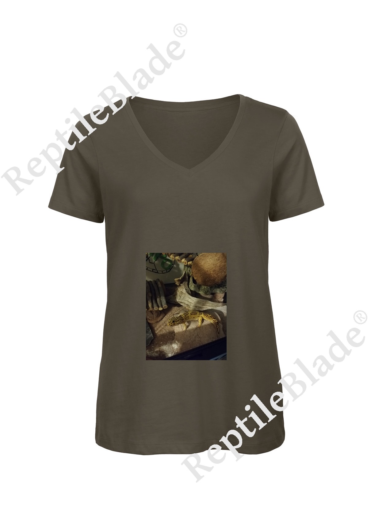 Miniature T-shirt femme col v "Lilo tortues"