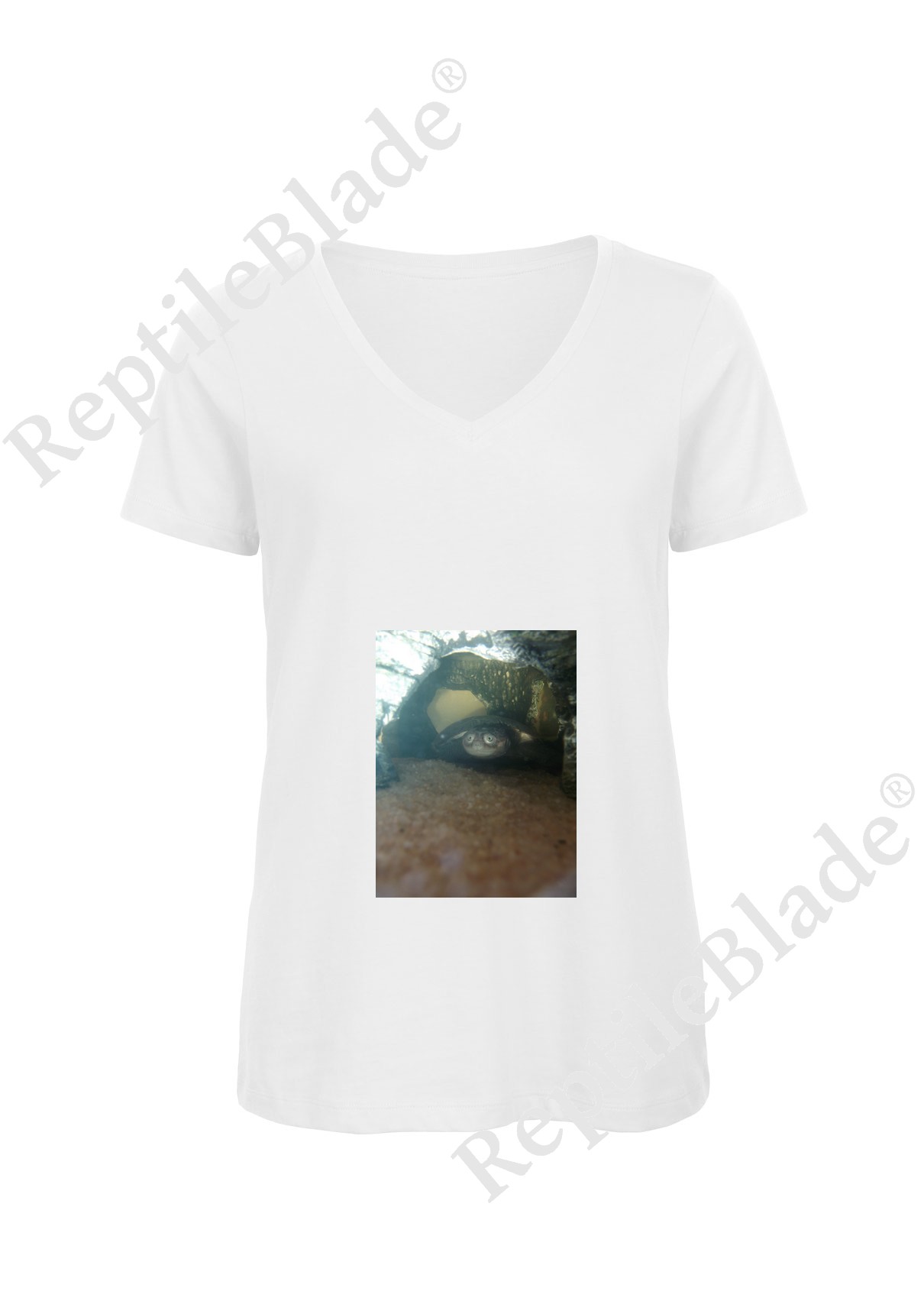 Miniature T-shirt femme col v "Lilo tortues"