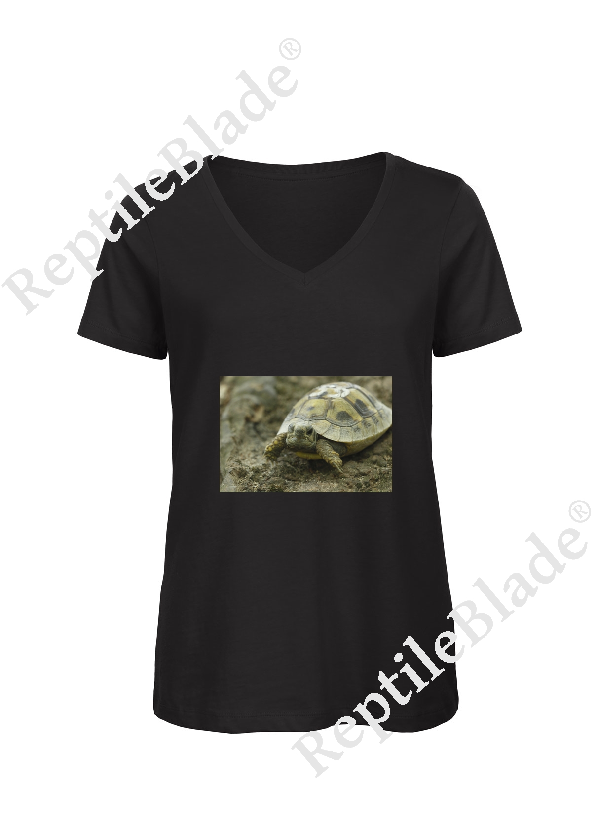 Miniature T-shirt femme col v "Lilo tortues"