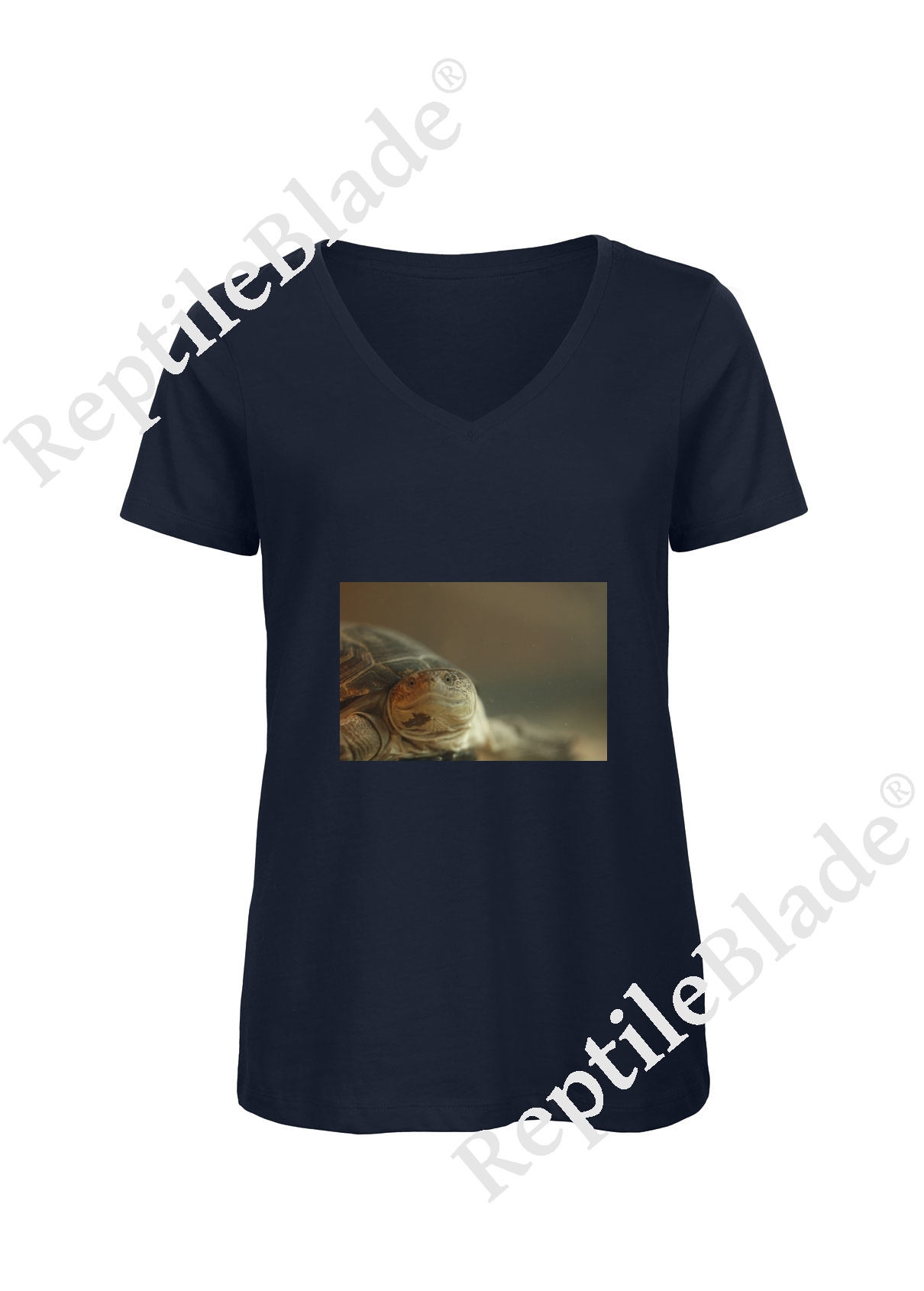 Miniature T-shirt femme col v "Lilo tortues"