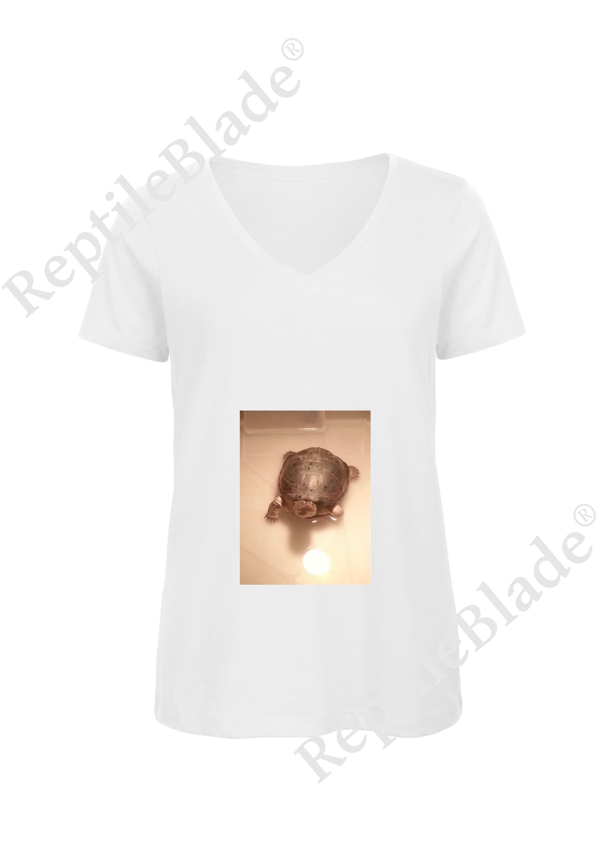 Miniature T-shirt femme col v "Lilo tortues"
