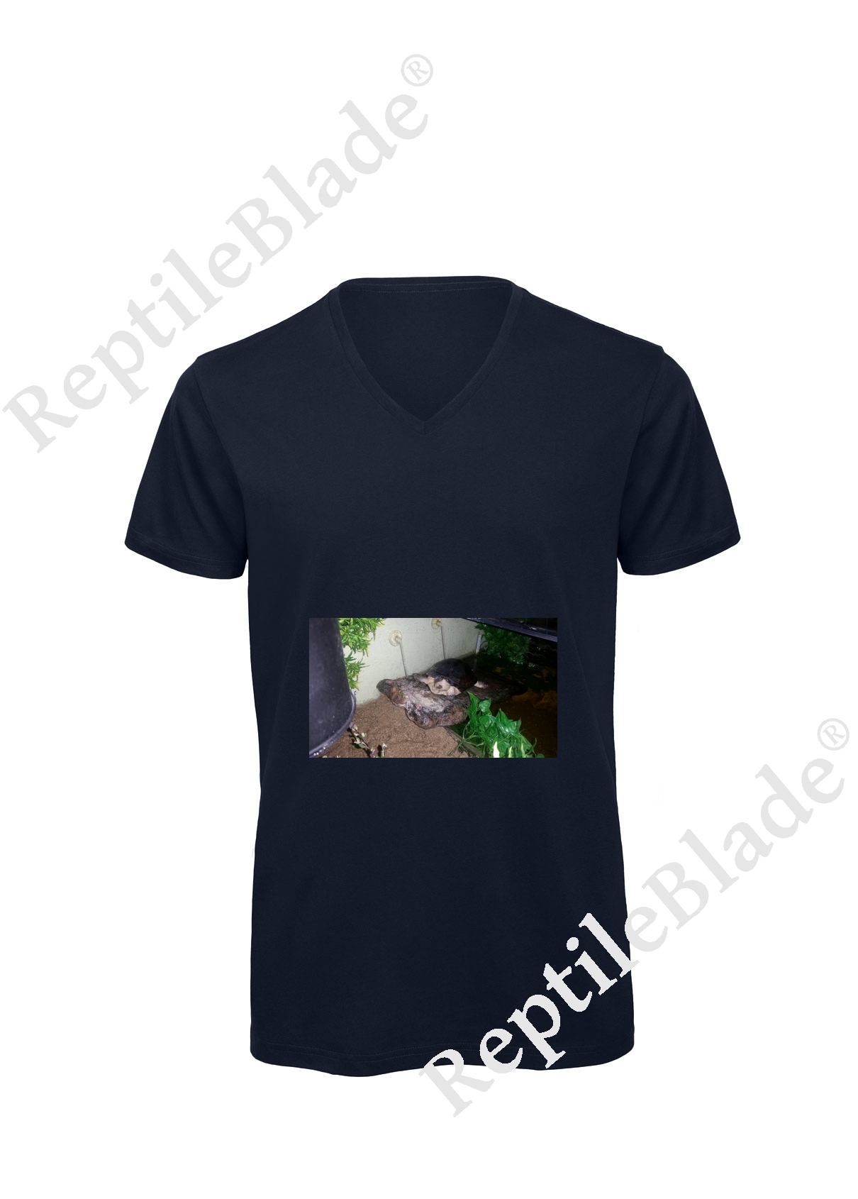 Miniature T-shirt homme col v "Lilo tortues"