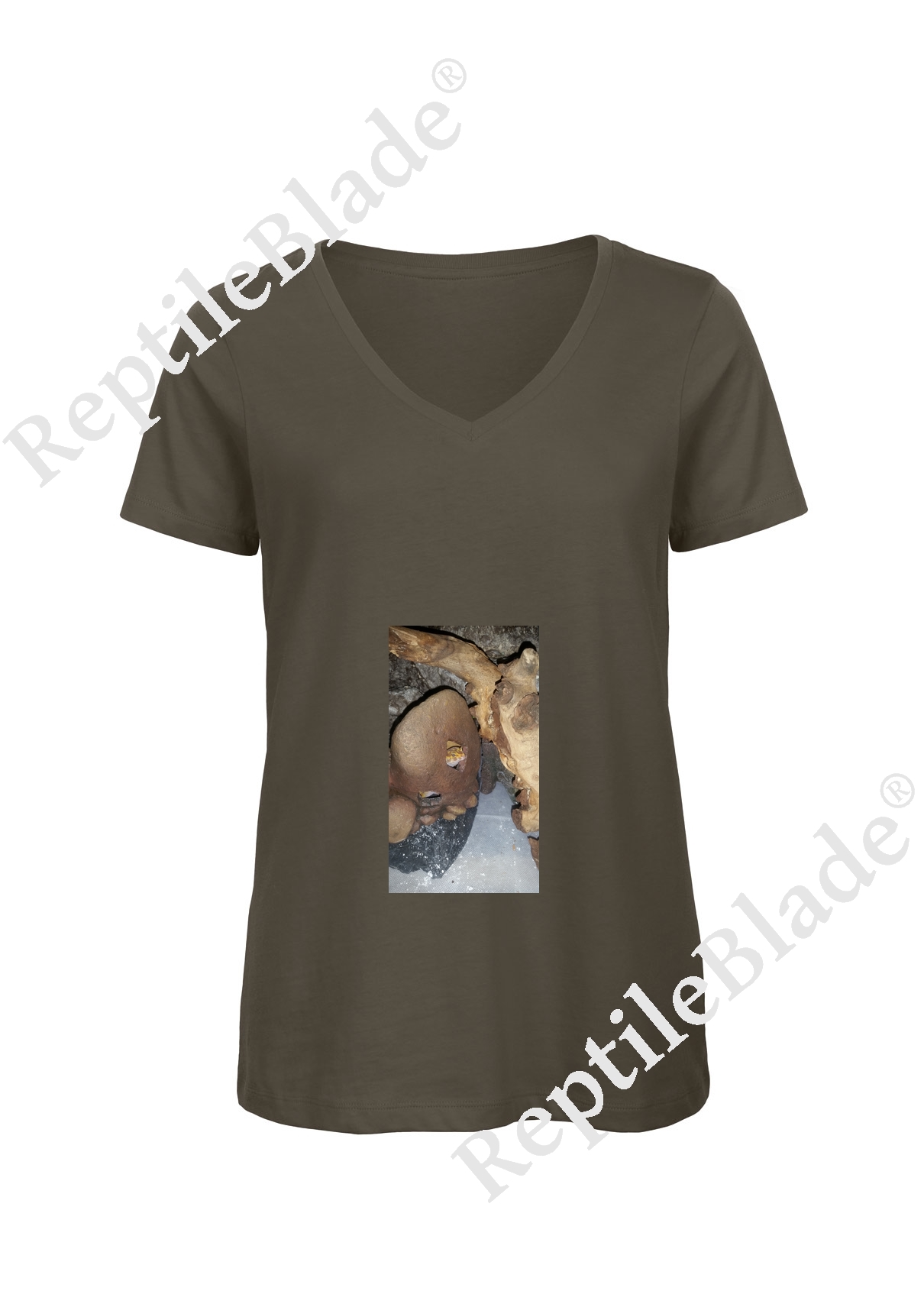 Miniature T-shirt femme col v "Lilo tortues"