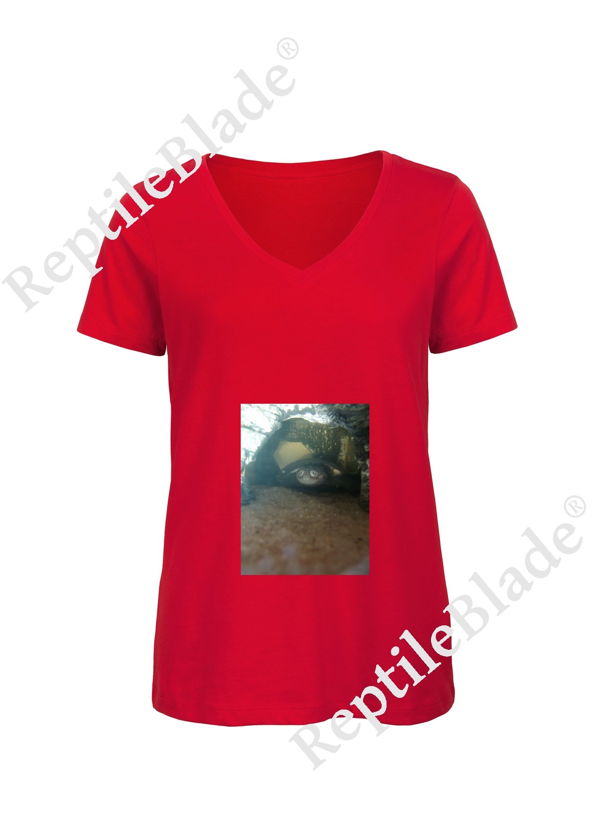 Miniature T-shirt femme col v "Lilo tortues"