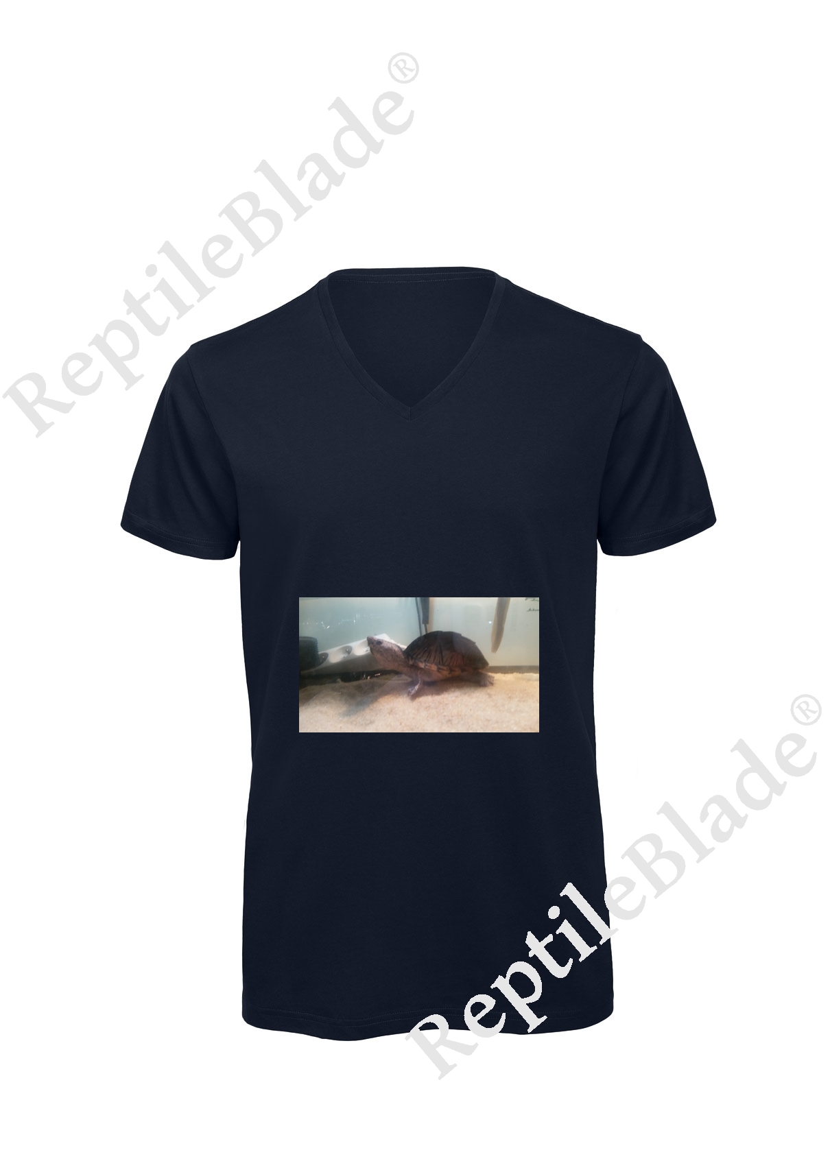 Miniature T-shirt homme col v "Lilo tortues"
